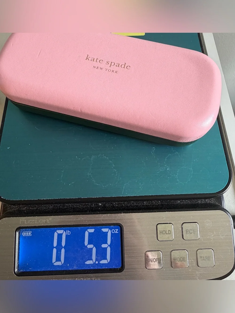Kate Spade pink & green eyewear hard case w/ matching cleaning cloth
